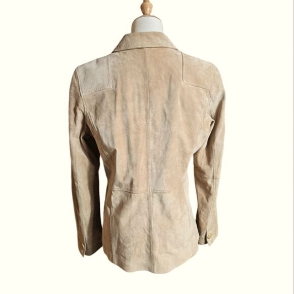 Liz Claiborne Tan Suede Lined Shirt Jacket - Picture 5 of 13